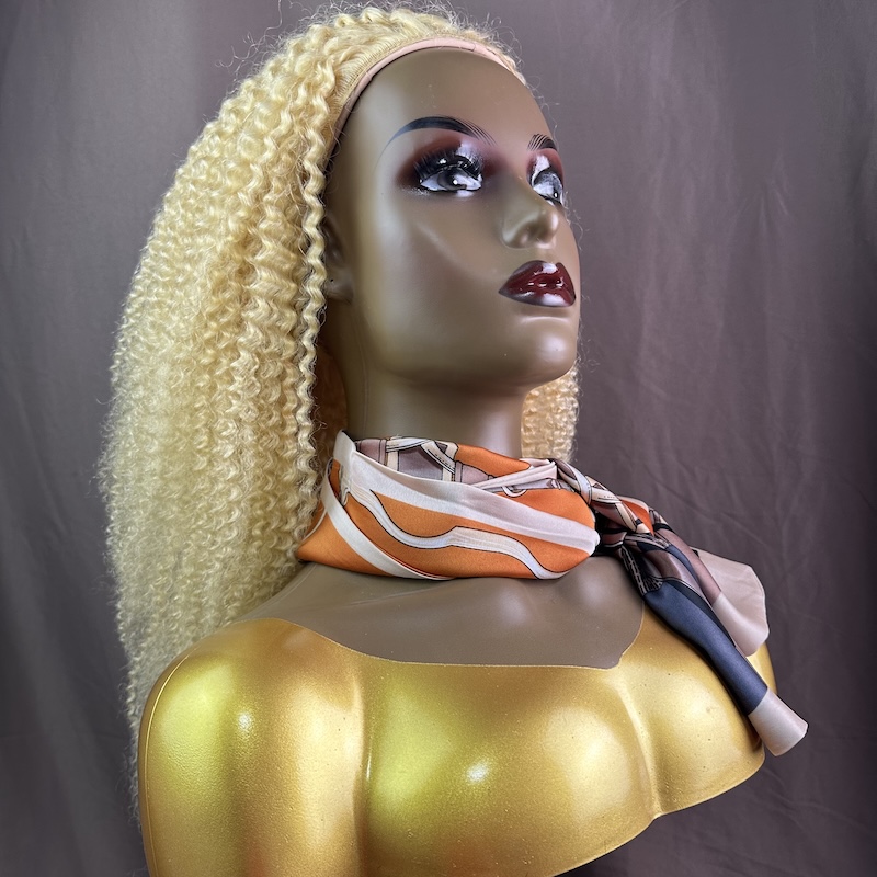 20 Inch 613 Blonde Afro Kinky Curly Half Wig 100% Raw Human Hair