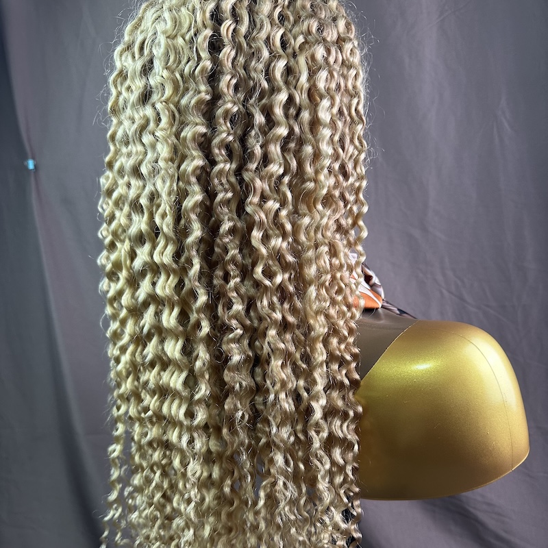 24 Inch Piano Blonde Deep Curl U Part Wig Raw Human Hair