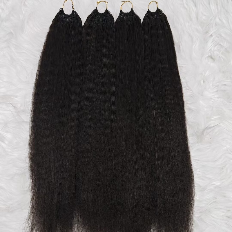 Natural Color Kinky Straight Crochet Hair Raw Human Hair
