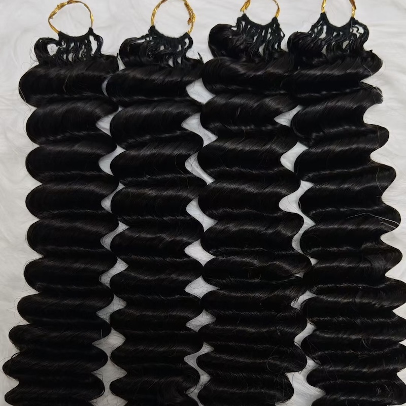 Natural Color Kinky Straight Crochet Hair Raw Human Hair