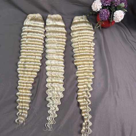 Blond Hair 613 Wefts Deep Wave Blond Wefts