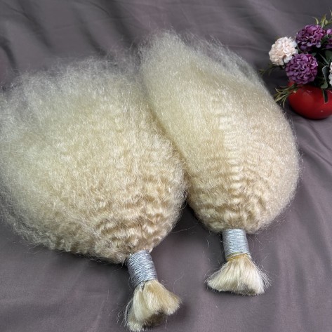 613 Kinky Straight Raw Human Braiding Hair 18 Inch Bundle